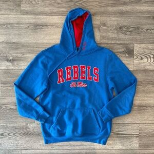 Colosseum Men’s Rebels Ole Miss Embroidered Pullover Sweatshirt Hoodie Medium